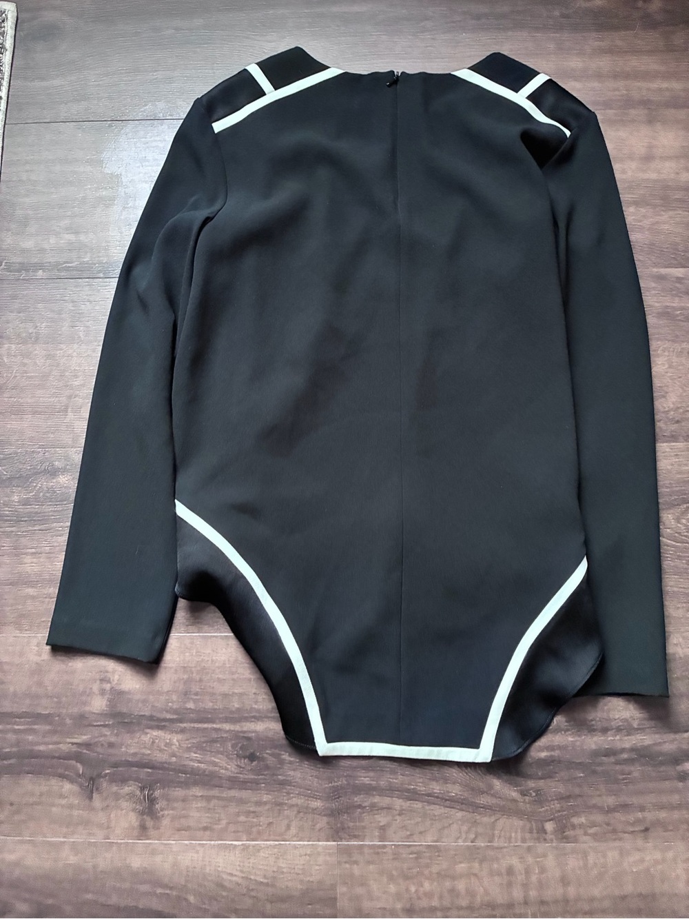 Rag & Bone Black Contrast Panel Long Sleeve Blouse Top Size Large Made USA - Picture 4 of 5